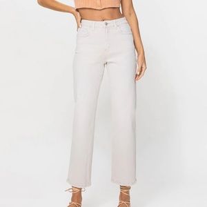 VERVET High Waist Straight Cut Cropped Jean